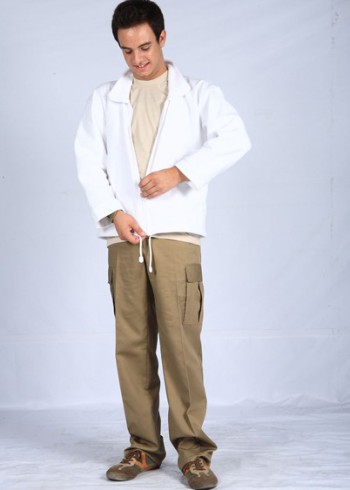 Jacket fleece with zipper white