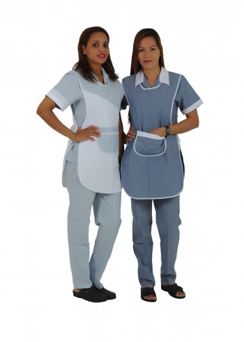 Uniform set jeans stripes grey
